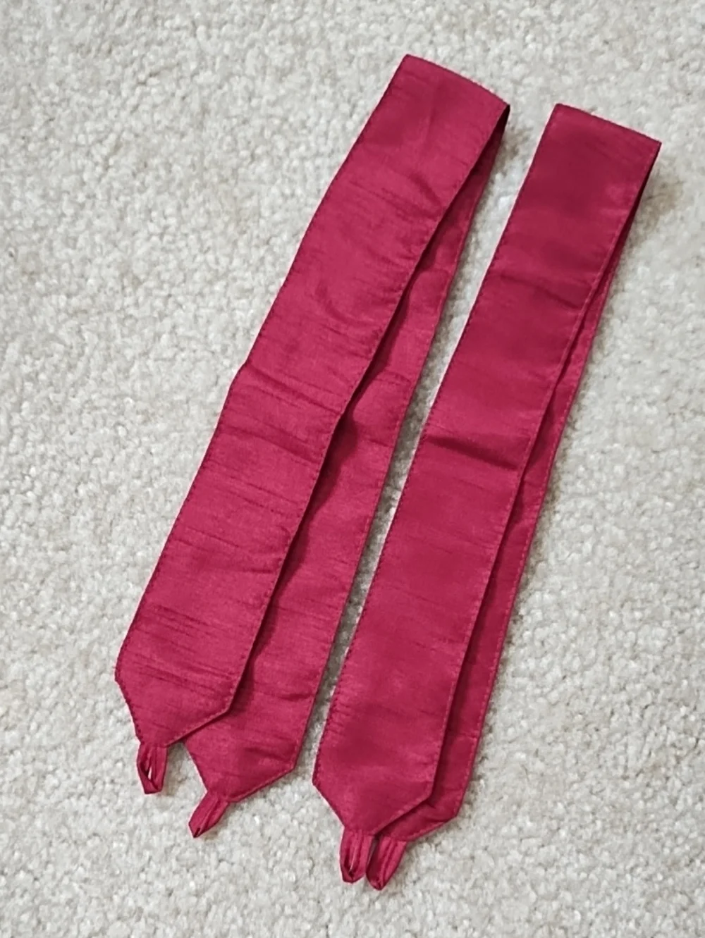 Cost Plus World Market Raspberry Red Curtain Panels With Tiebacks 42 x 84 Inches